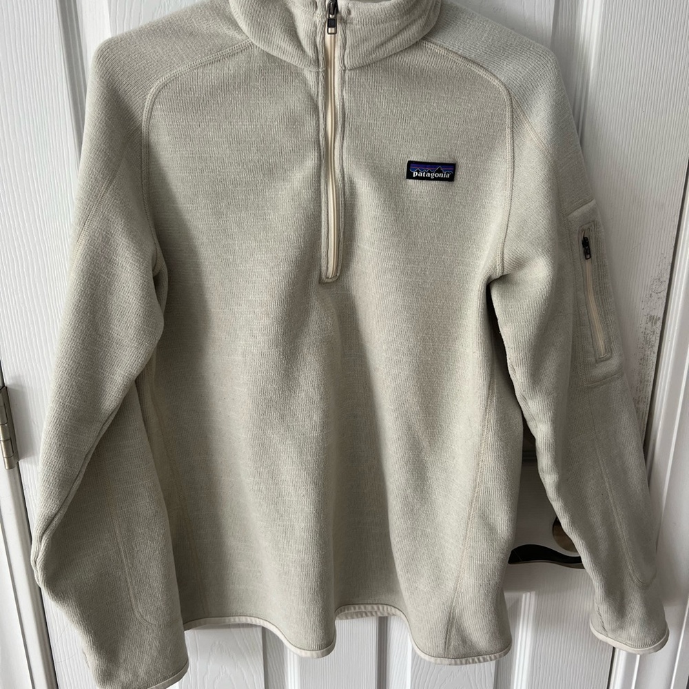 Patagonia Men's Zip-Up Sweater in Light Beige
